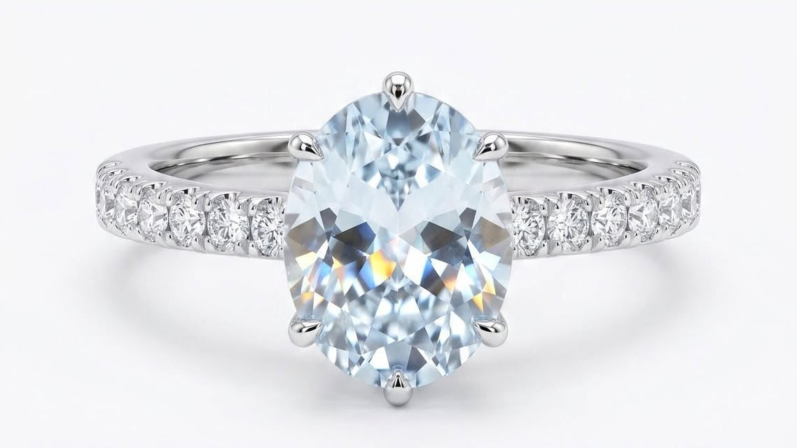 1.46ct Aquamarine & Diamond Ring