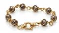 Chocolate Freshwater Pearl Wire Cage Bracelet