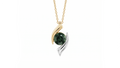 Yellow Gold & Platinum Green Sapphire Pendant