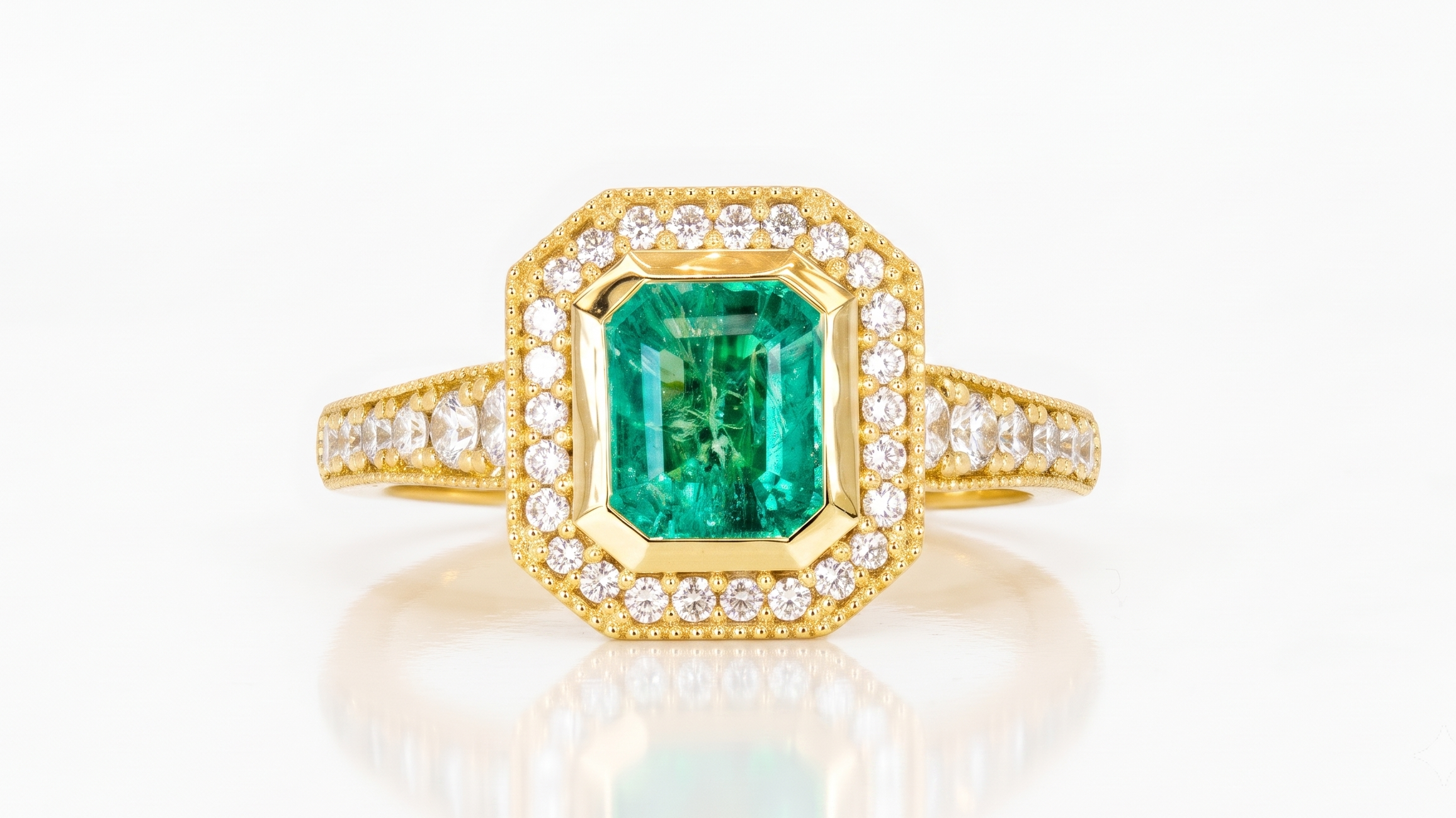 1.05ct Emerald & Diamond Ring