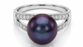 Purple Freshwater Pearl & Diamond Ring