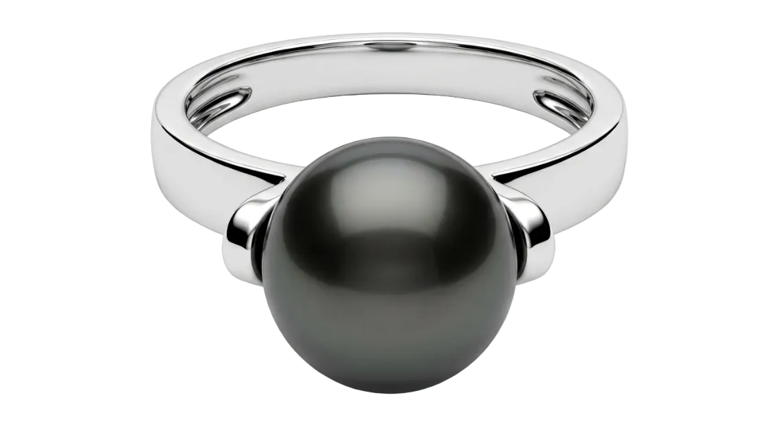 Dark Grey Freshwater Pearl Ring