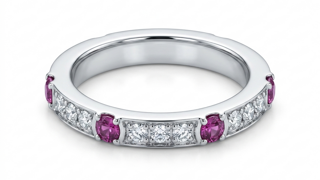 Natural Pink Sapphire & Diamond Ring