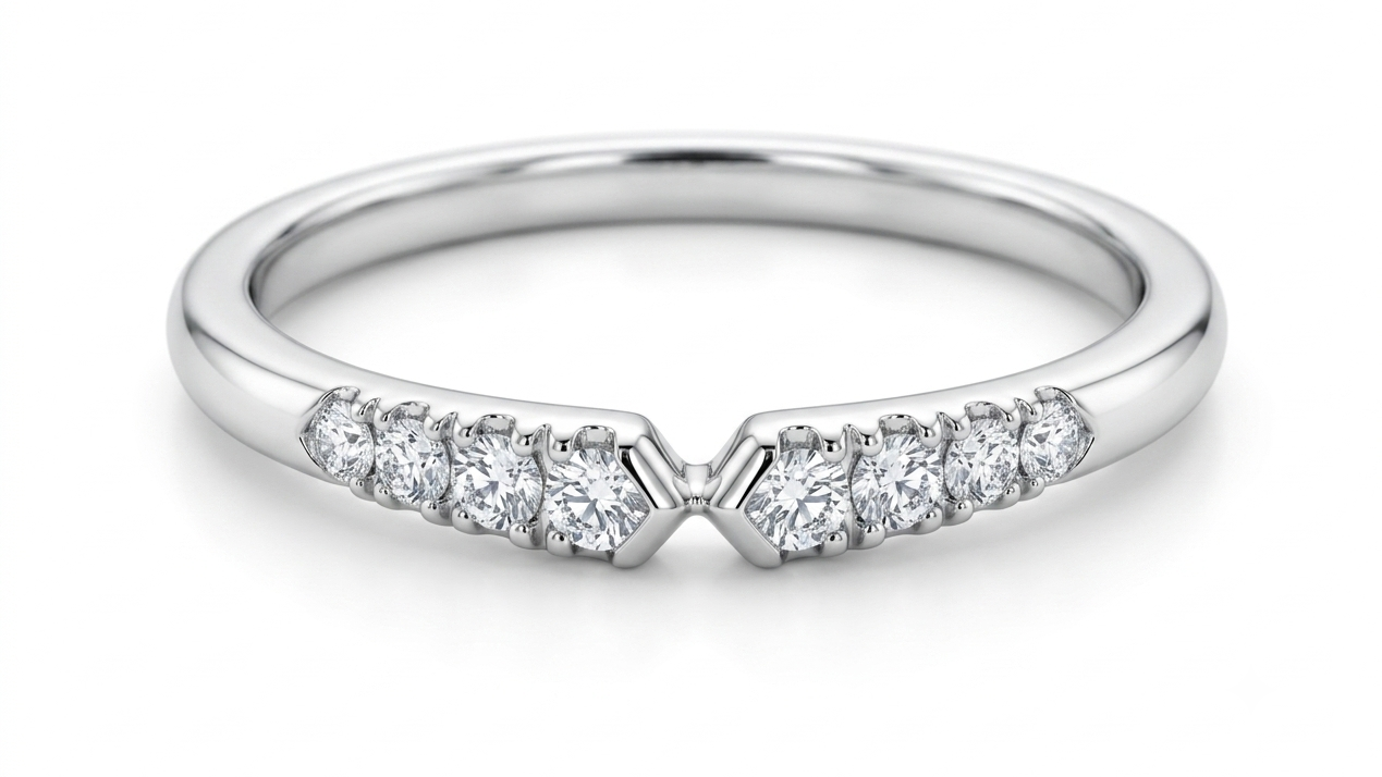 Platinum Band with 0.14ct Natural Diamonds