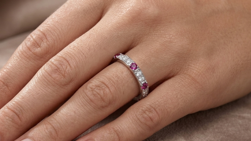 Natural Pink Sapphire & Diamond Ring