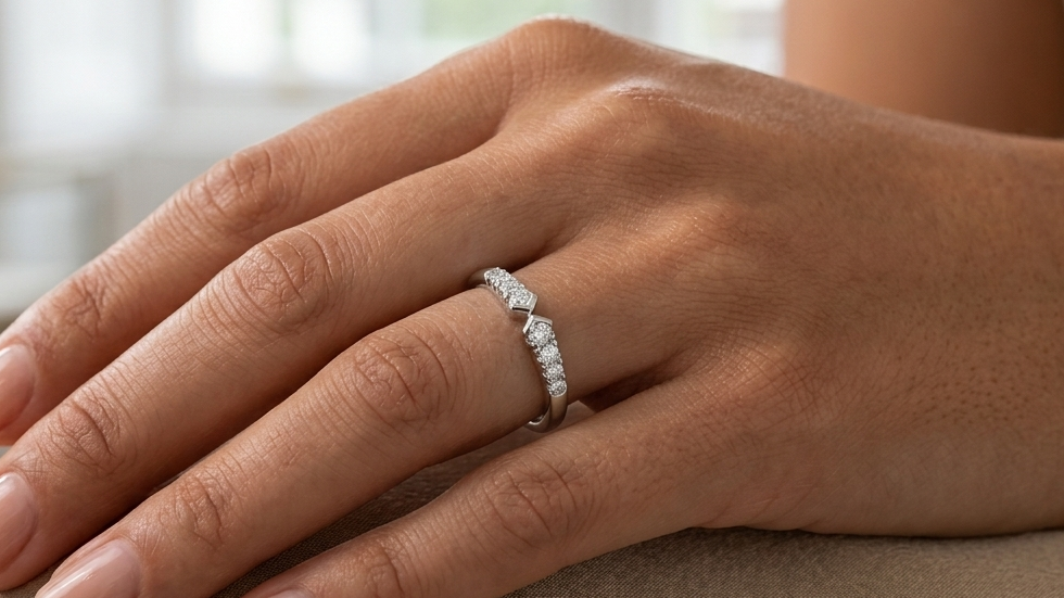 Platinum Band with 0.14ct Natural Diamonds