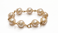 White Freshwater Pearl Wire Cage Bracelet