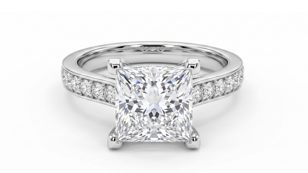 3.07ct Princess Cut Lab Diamond Ring