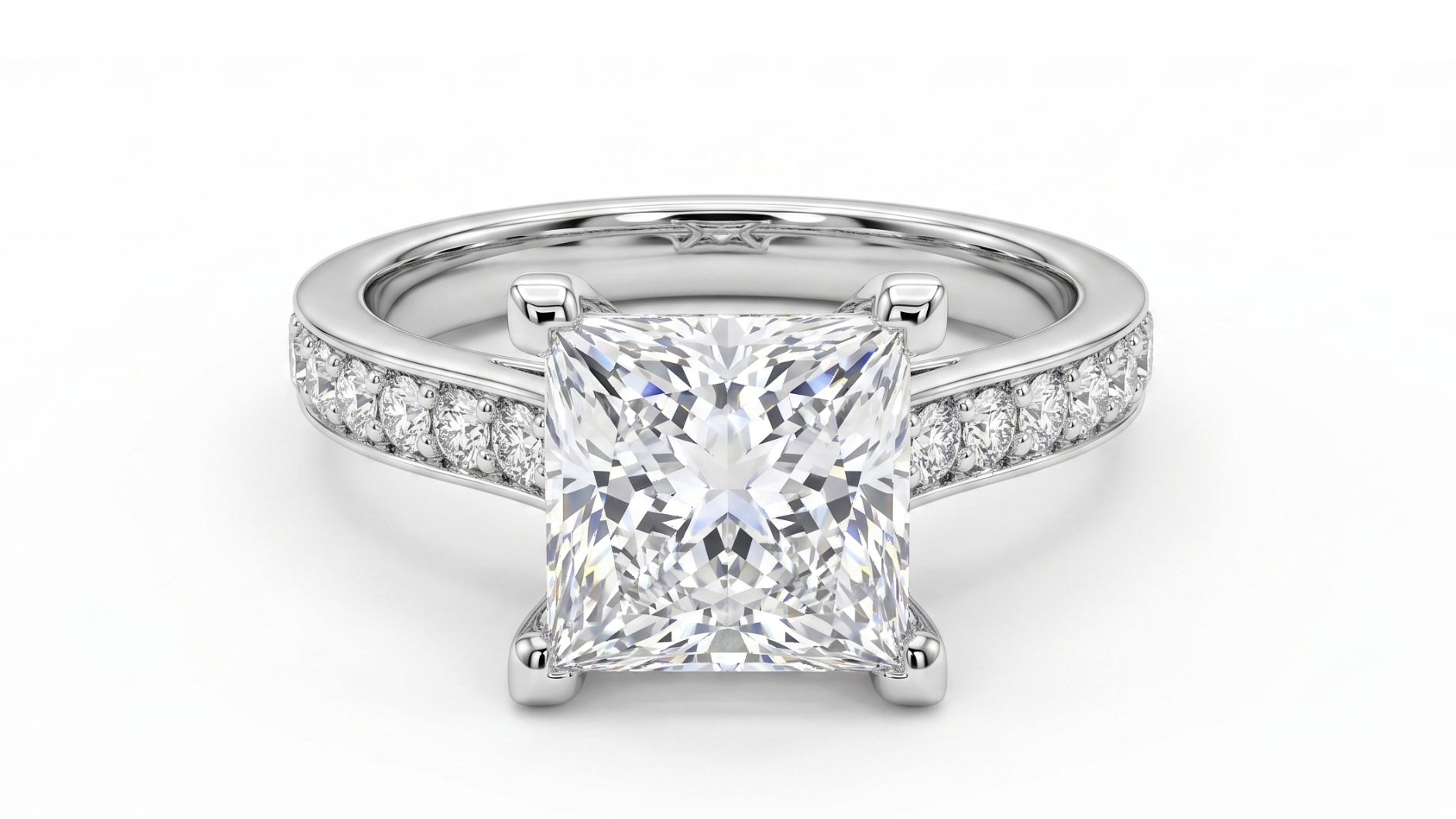 3.07ct Princess Cut Lab Diamond Ring