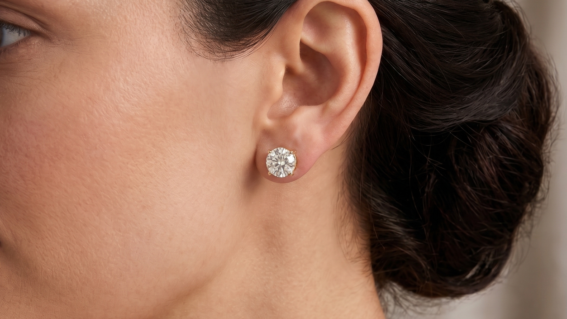 2.14ct Lab Diamond Earrings in Yellow Gold