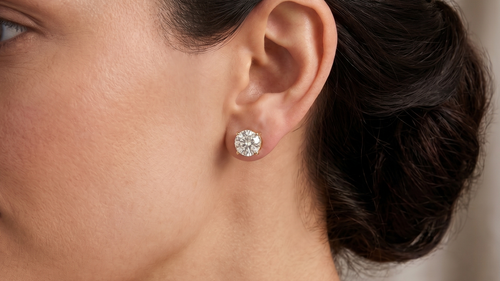 2.14ct Lab Diamond Earrings in Yellow Gold