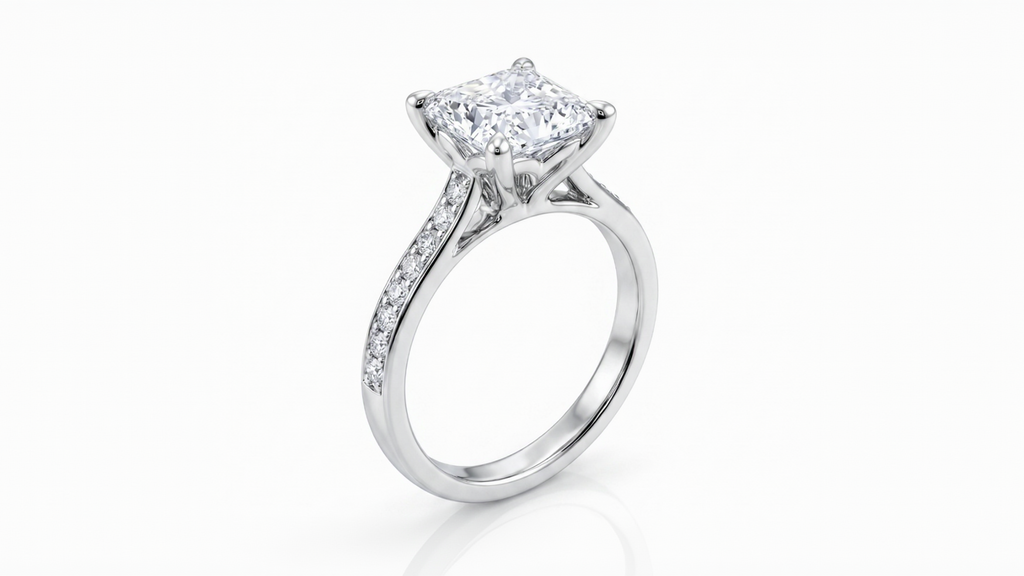 3.07ct Princess Cut Lab Diamond Ring