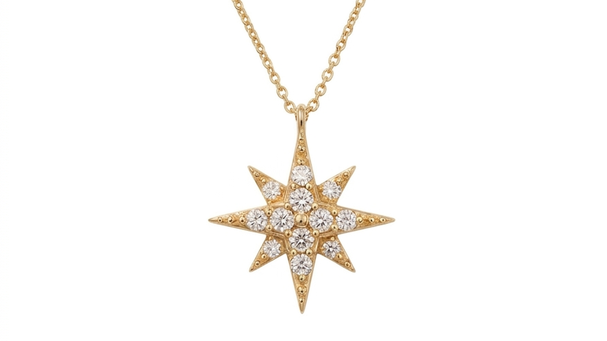 0.20ct Diamond Star Pendant in Yellow Gold
