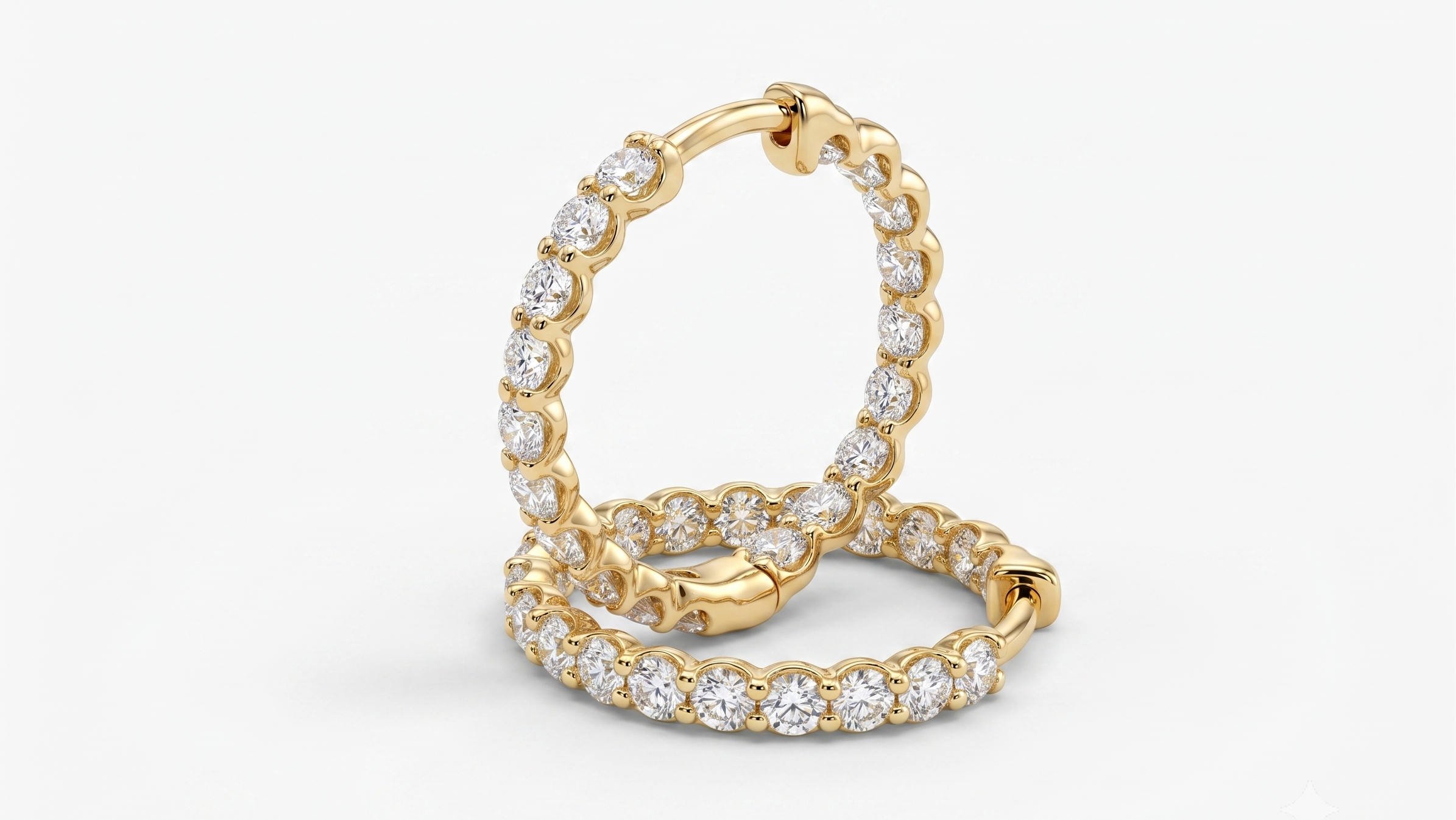 1.90ct Lab Diamond Hoops in Yellow Gold
