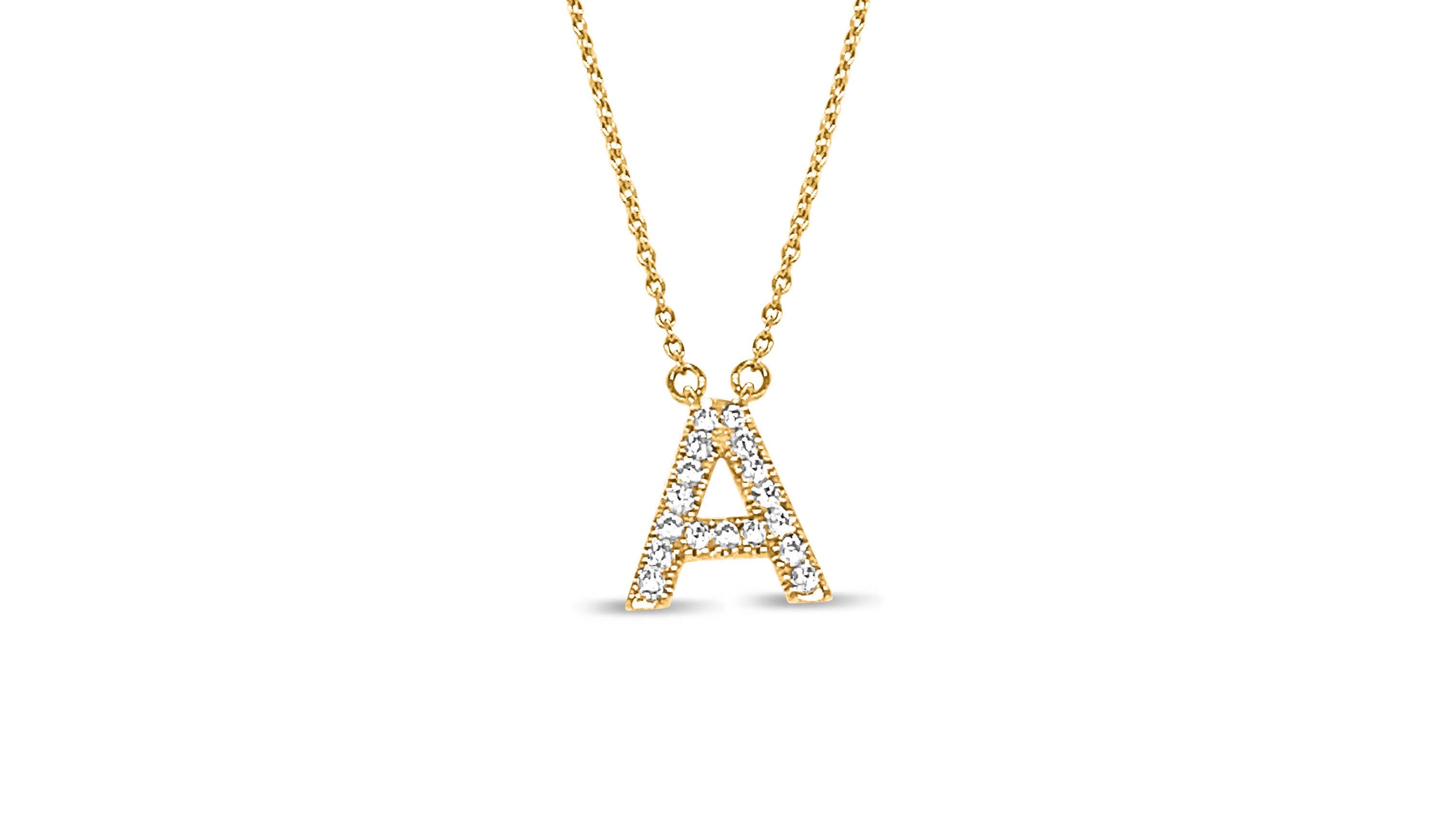 9ct Yellow Gold Initial Pendant with Lab Diamonds