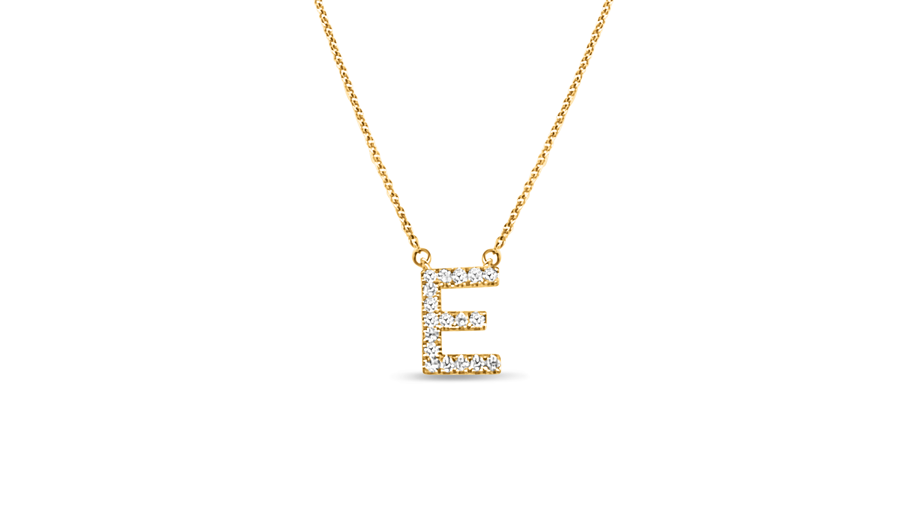 9ct Yellow Gold Initial Pendant with Lab Diamonds