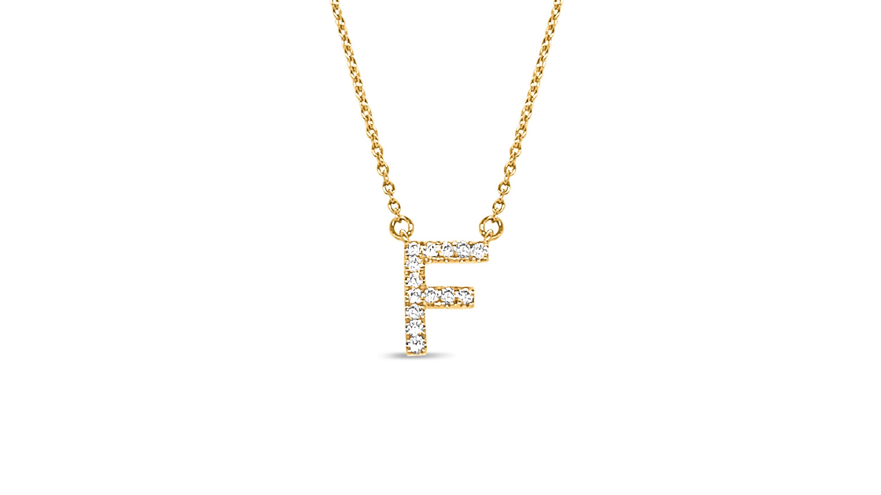 9ct Yellow Gold Initial Pendant with Lab Diamonds