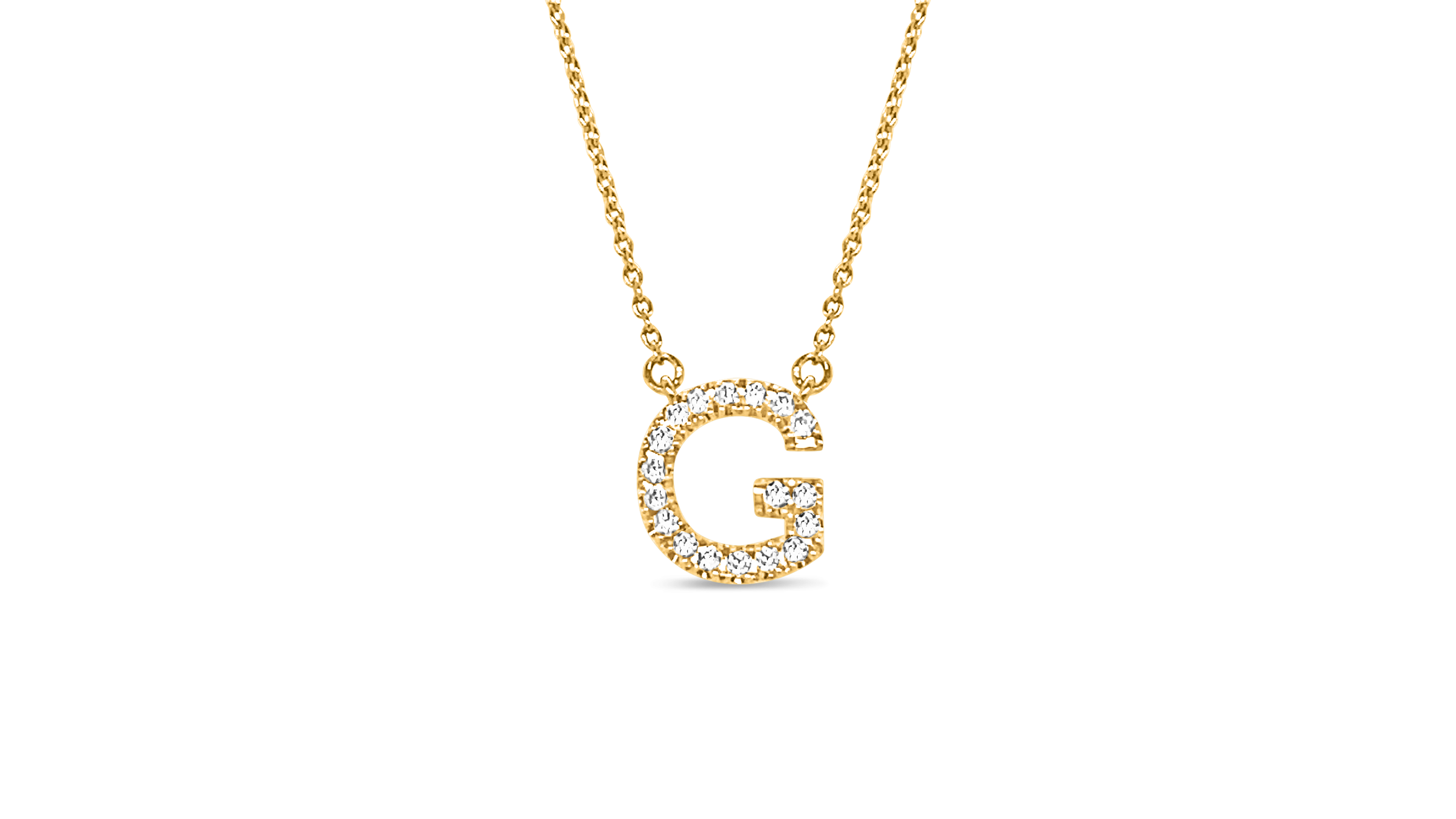 9ct Yellow Gold Initial Pendant with Lab Diamonds