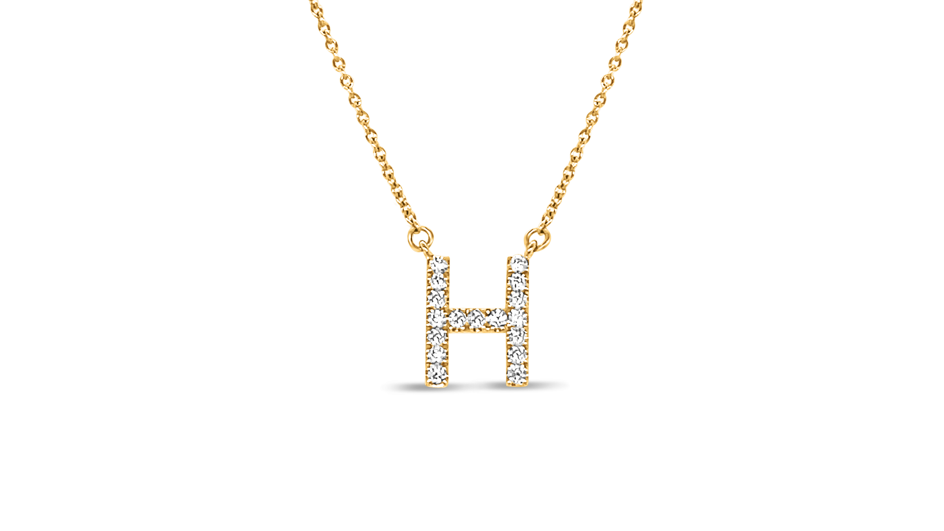 9ct Yellow Gold Initial Pendant with Lab Diamonds