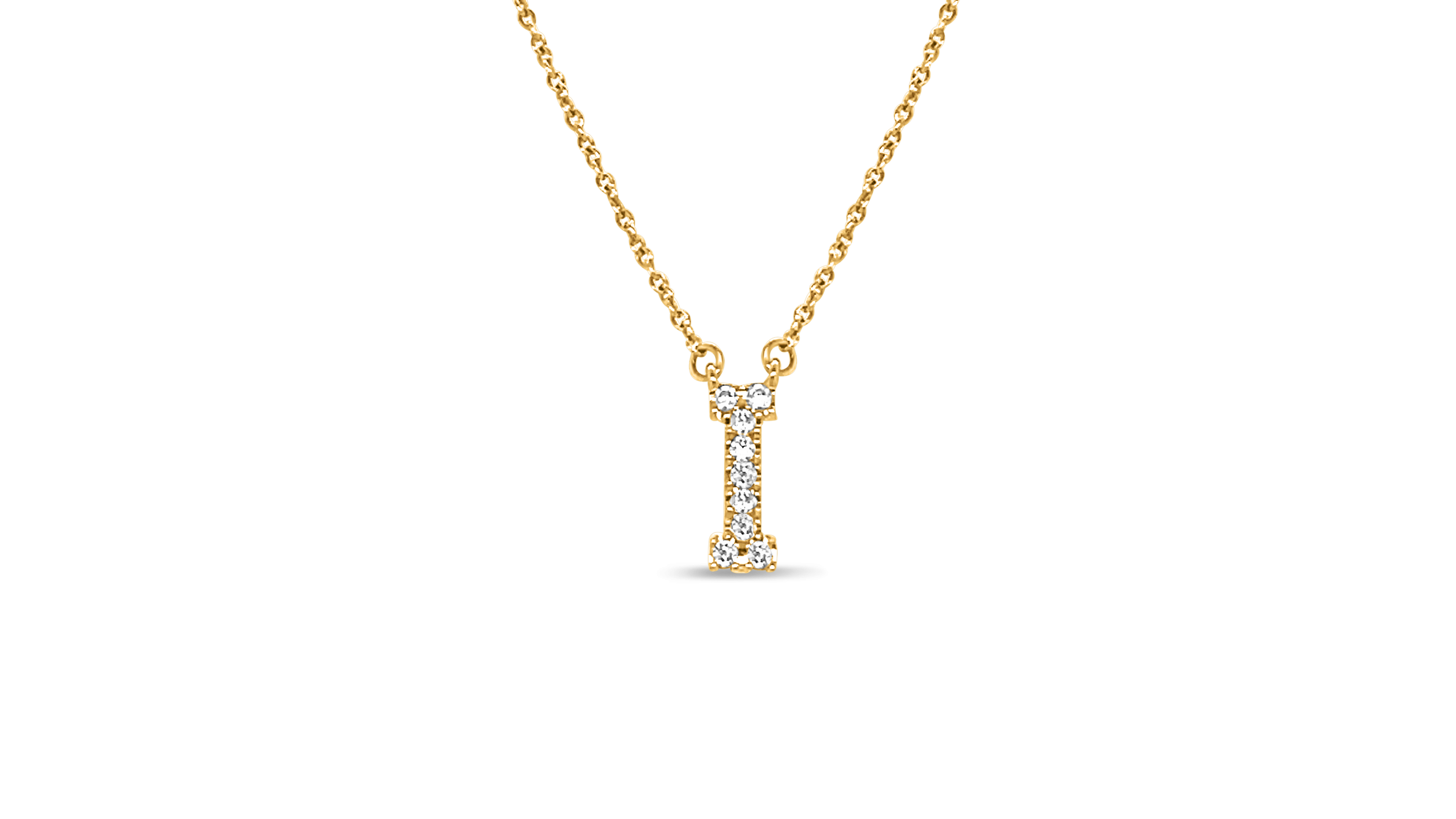 9ct Yellow Gold Initial Pendant with Lab Diamonds