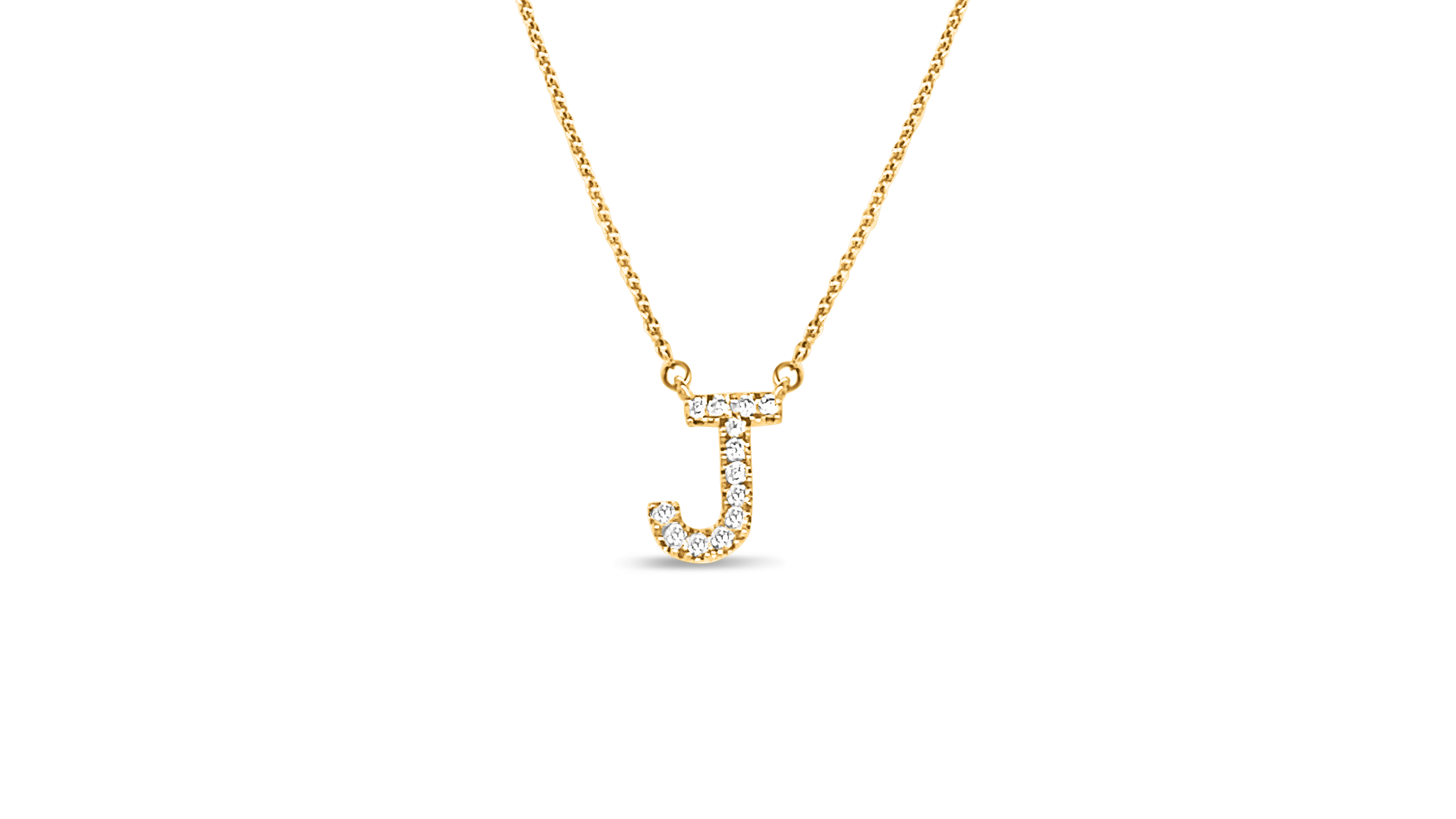 9ct Yellow Gold Initial Pendant with Lab Diamonds