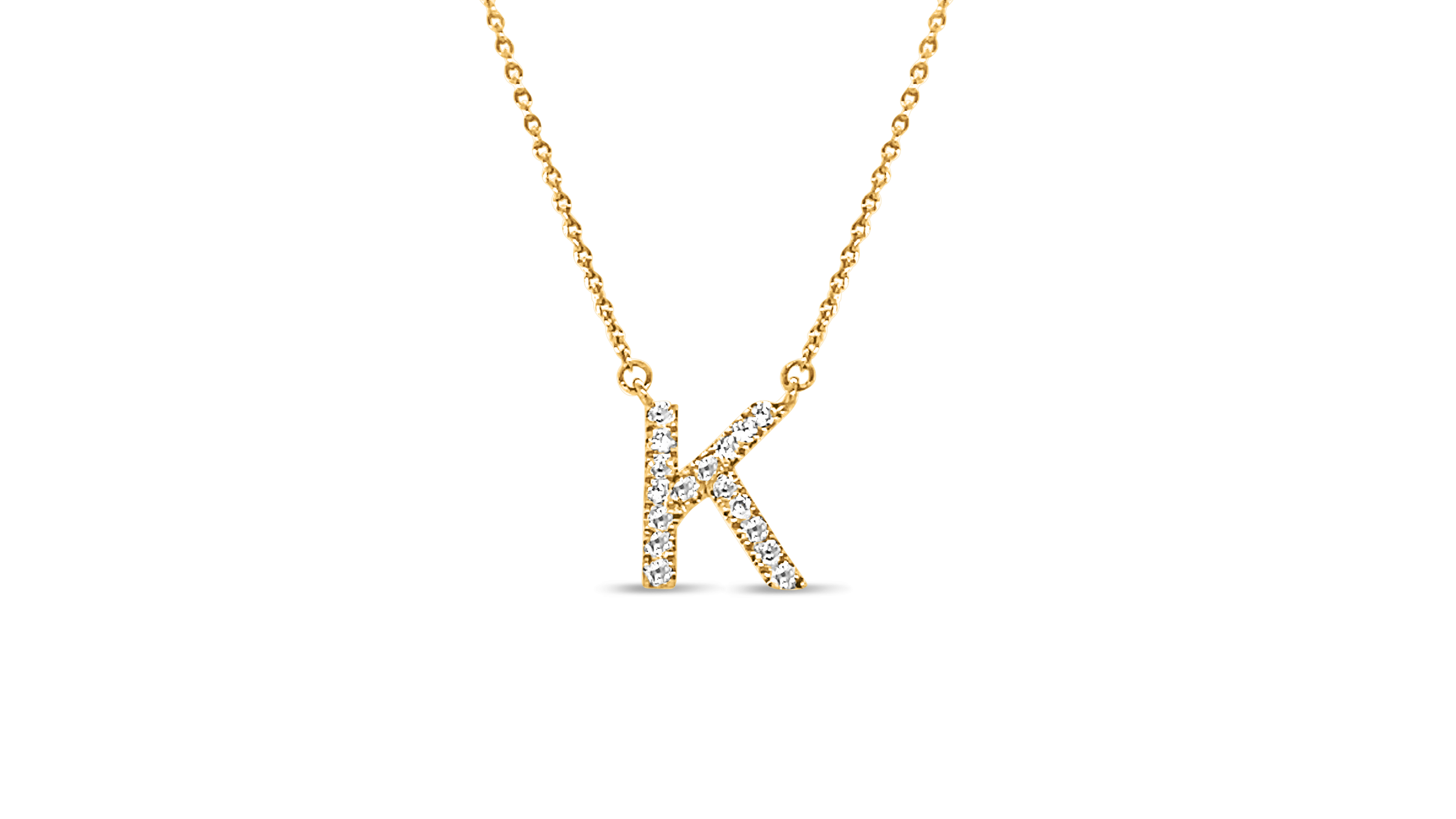 9ct Yellow Gold Initial Pendant with Lab Diamonds
