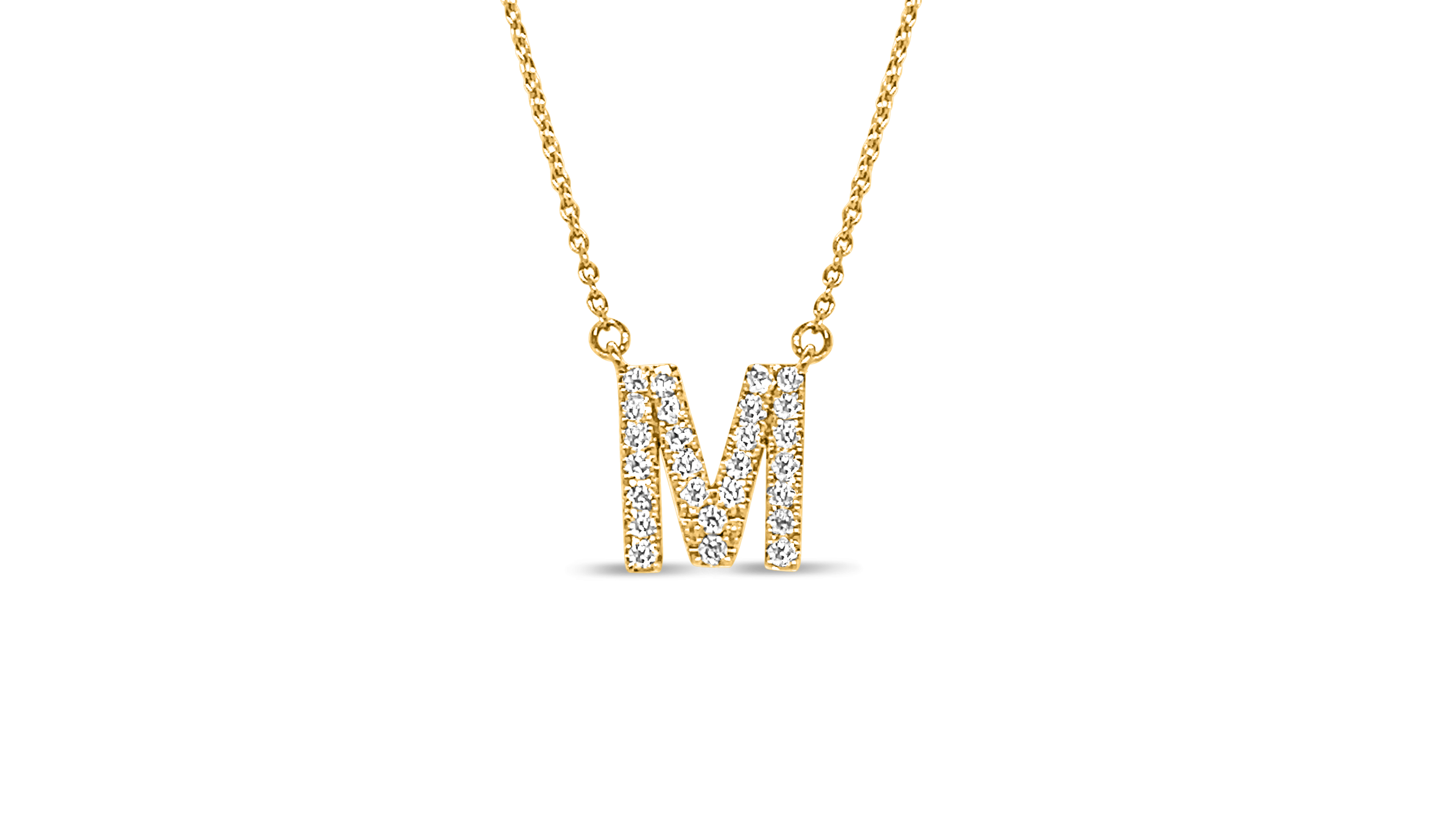 9ct Yellow Gold Initial Pendant with Lab Diamonds